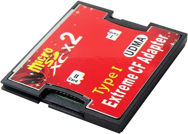 Mustpoint Double Slot Micro SD TF to CF Adapter UDMA Compact Card Holder Type I Card Converter Black - Image 2